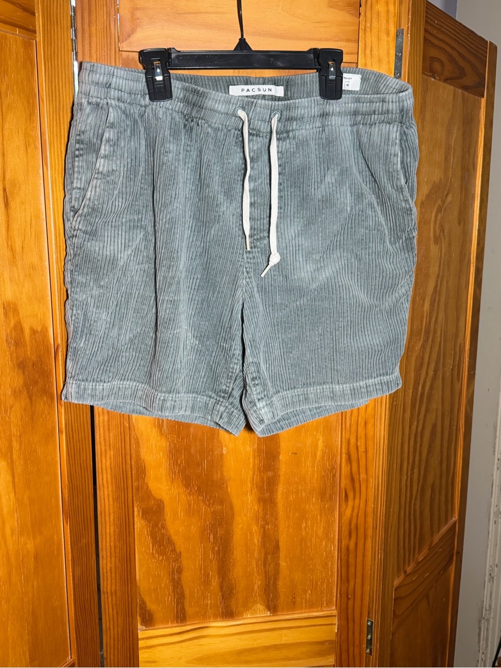 Pacsun Men’s Sage Gray Corduroy Volley Drawstring Shorts|Sz M